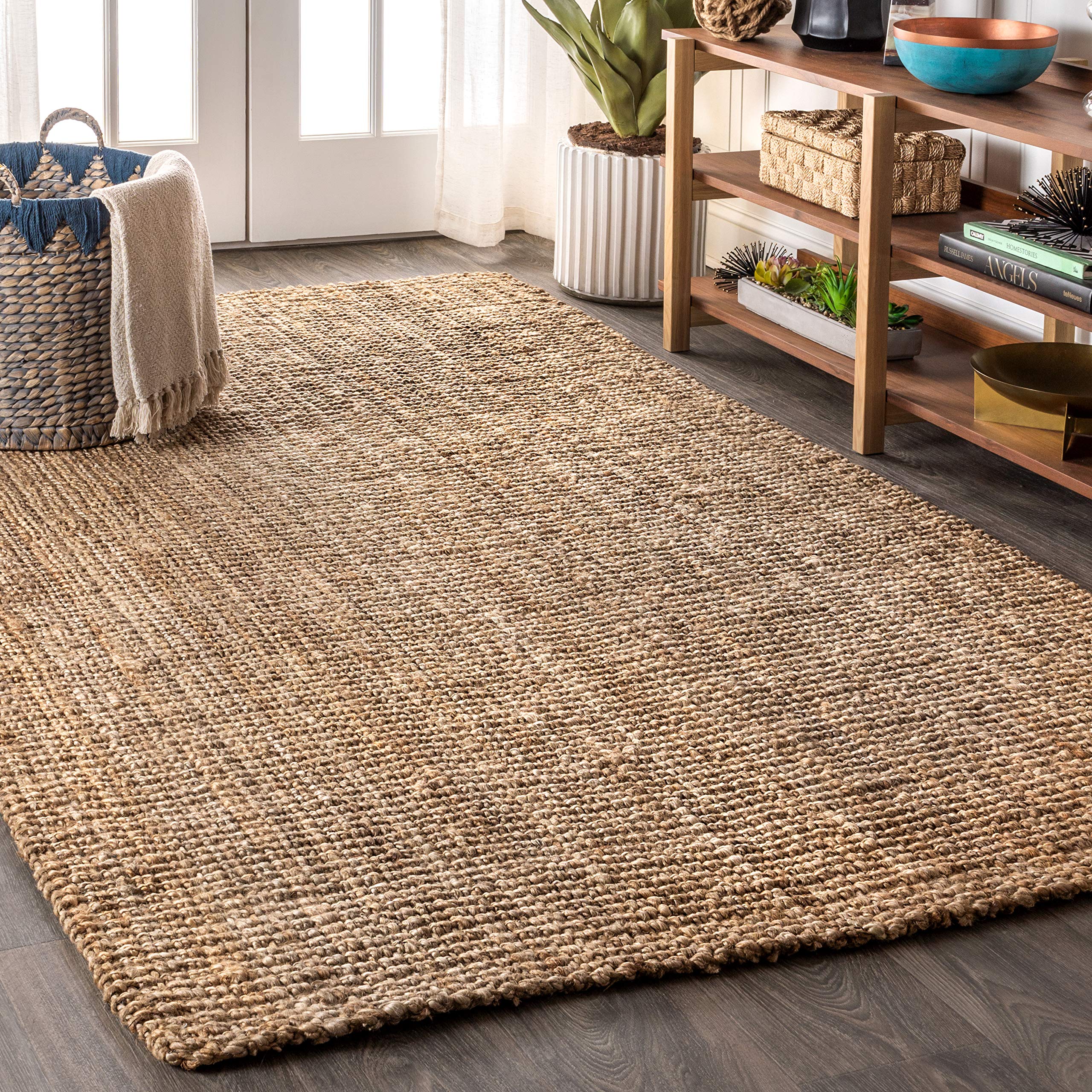 JONATHAN Y Pata Hand Woven Chunky Jute Light Ivory Indoor Area Rug, 5x8, Bohemian, Rustic, Cottage, Easy-Cleaning for Living Room, Bedroom, Kitchen, Non-Shedding (NRF102B-5)