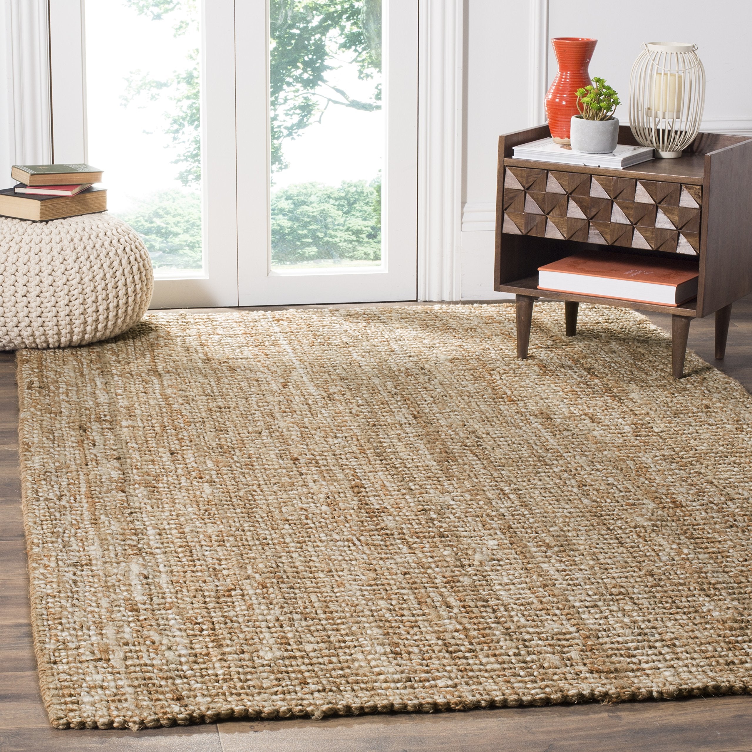 SAFAVIEH Area Rug 9x12 - Natural Fiber Collection - Large - Natural Brown, Handmade Jute, Farmhouse Style, Chunky Textured Thick Pile (NF447A)