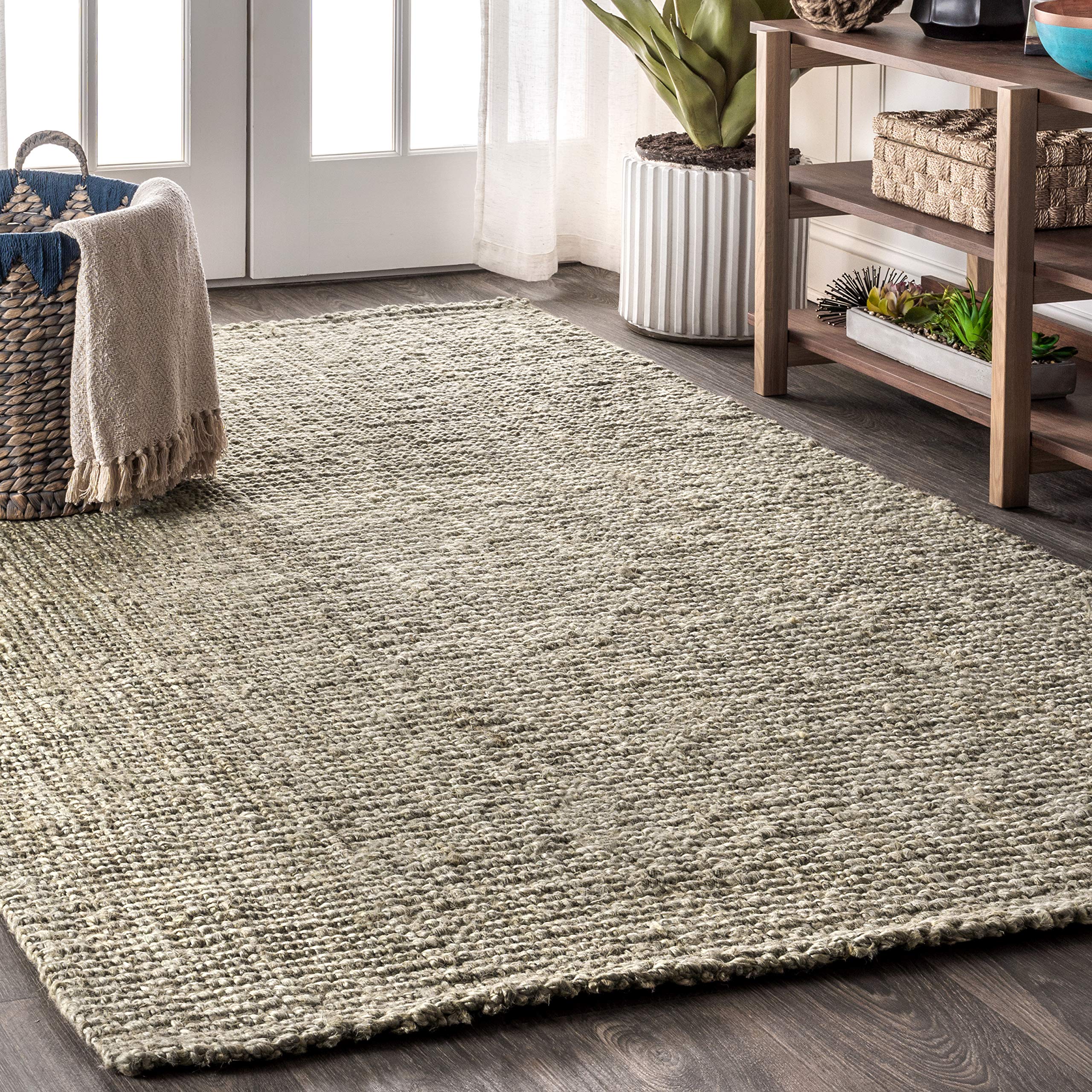 JONATHAN Y Pata Hand Woven Chunky Jute Light Ivory Indoor Area Rug, 5x8, Bohemian, Rustic, Cottage, Easy-Cleaning for Living Room, Bedroom, Kitchen, Non-Shedding (NRF102B-5)