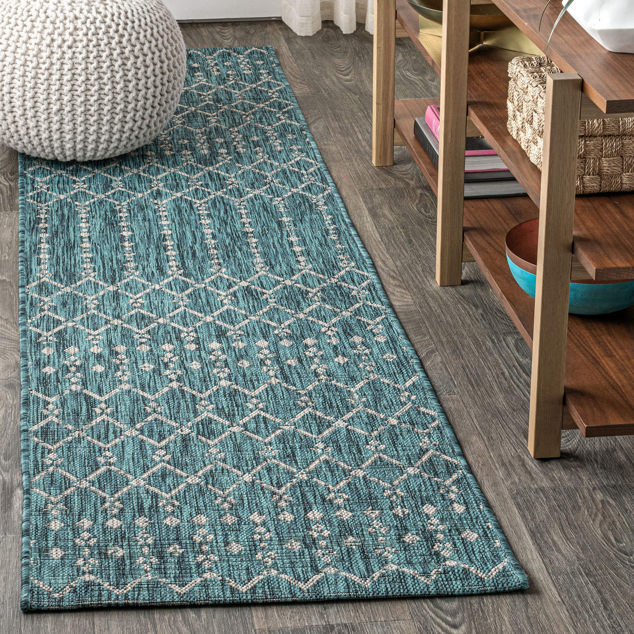 JONATHAN Y Moroccan Geometric Indoor Outdoor Area Rug 5X8 Natural/Black, Ourika Textured Weave for Backyard, Patio, Porch, Easy-Cleaning, High Traffic, Pet-Friendly, Non-Shedding (SMB108D-5)
