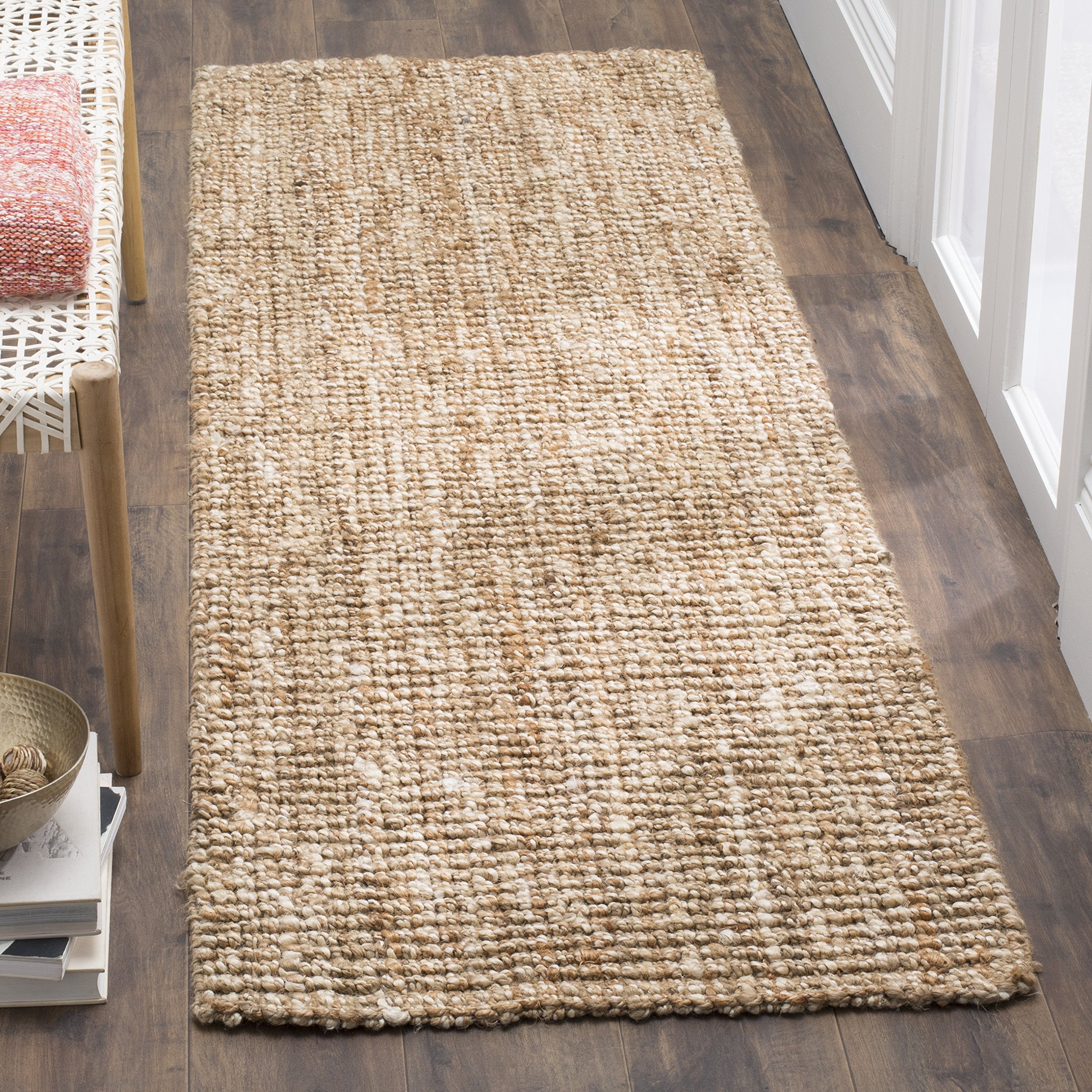 SAFAVIEH Area Rug 9x12 - Natural Fiber Collection - Large - Natural Brown, Handmade Jute, Farmhouse Style, Chunky Textured Thick Pile (NF447A)