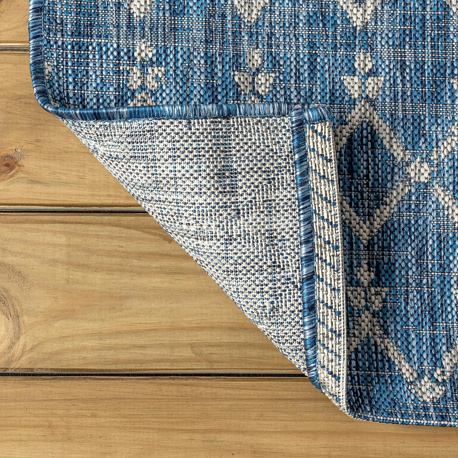 JONATHAN Y Moroccan Geometric Indoor Outdoor Area Rug 8X10 Navy/Light Gray, Ourika Textured Weave for Backyard, Patio, Porch, Easy-Cleaning, High Traffic, Pet-Friendly, Non-Shedding (SMB108B-8)