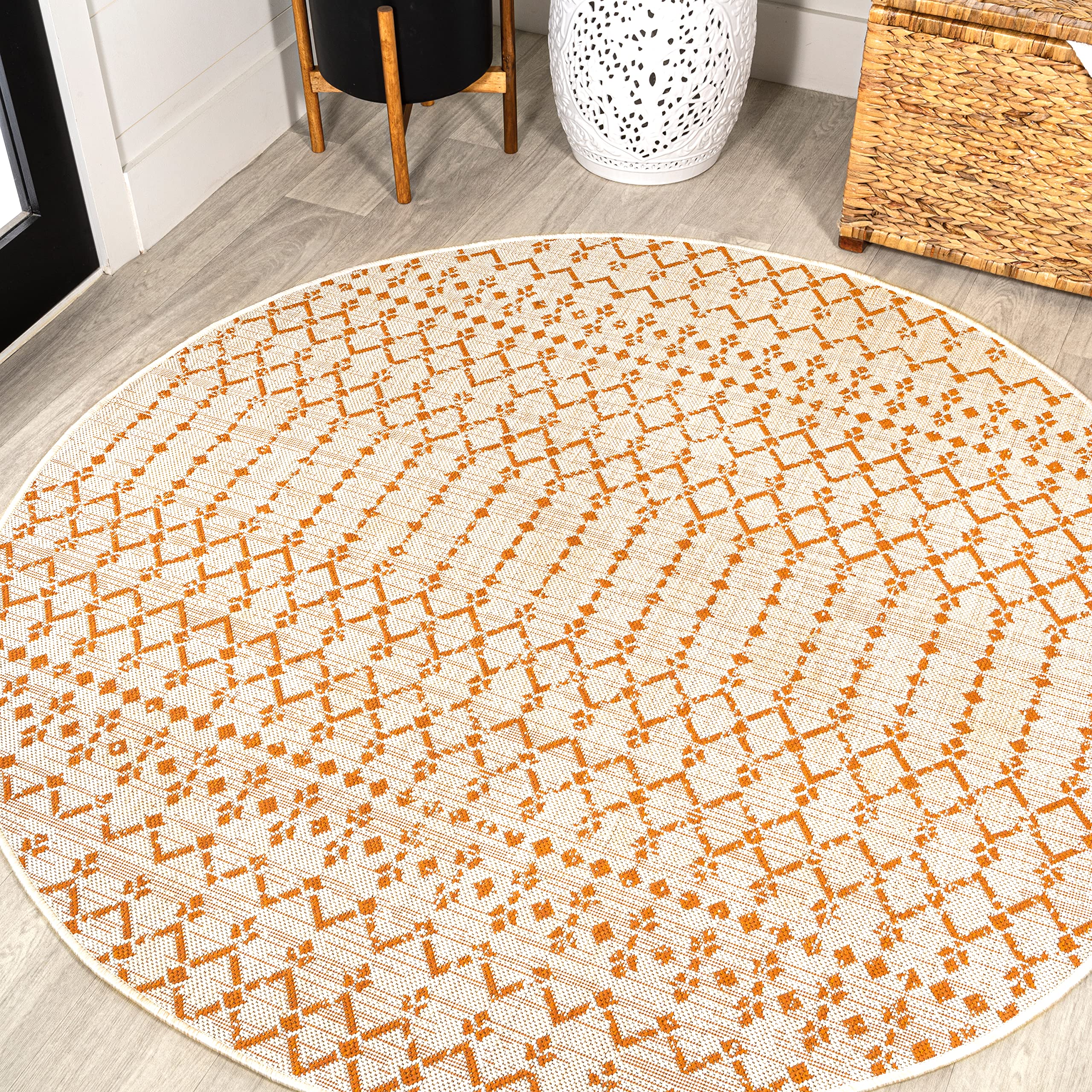JONATHAN Y Moroccan Geometric Indoor Outdoor Area Rug 5X8 Natural/Black, Ourika Textured Weave for Backyard, Patio, Porch, Easy-Cleaning, High Traffic, Pet-Friendly, Non-Shedding (SMB108D-5)